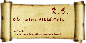 Köteles Viktória névjegykártya